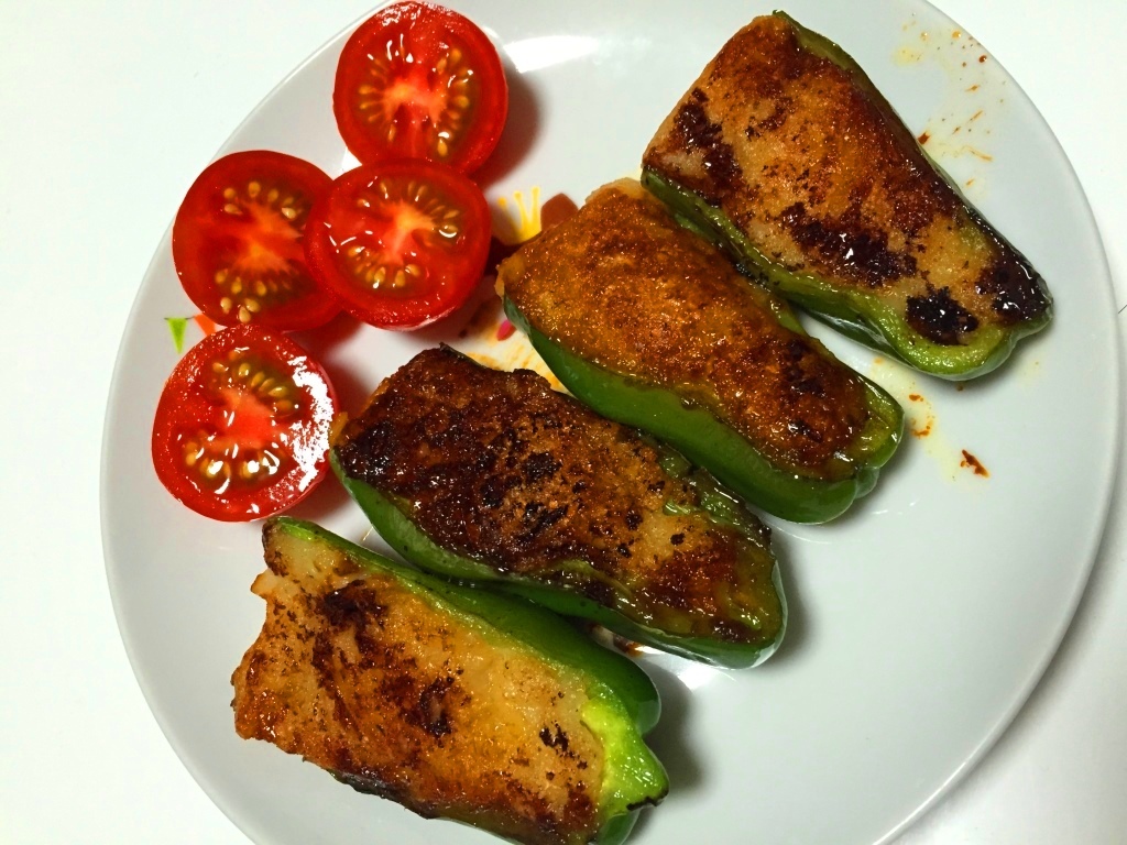 美味しいピーマンのレンコン詰め♪